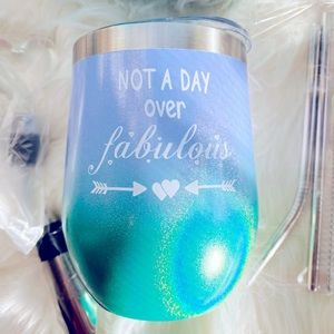 Double walled glitter stainless steel wine tumbler🧜‍♀️✨